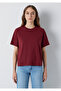 Burgundy Basic Interlock T-Shirt Loose Fit / Comfortable Loose Cut 1613820-85347 - 3