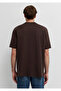 Logo Printed Brown Basic T-Shirt Loose Fit / Comfortable Cut 0612216-90704 - 5