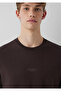 Logo Printed Brown Basic Interlock T-Shirt Loose Fit / Comfortable Loose Cut 0613102-88083 - 6