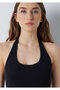 Halter Neck Black Top Fitted / Bodycon Cut 1620244-900 - 7