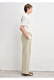 Wide Leg Beige Trousers 0010635-70322 - 5