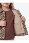 Leopard Patterned Loose Fit Cotton Long Sleeve Denim Jacket - 4