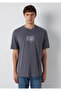 Logo Printed Gray T-Shirt Loose Fit / Comfortable Fit 0613570-85540 - 4