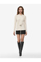 Mock Neck Textured Bodysuit with Long Sleeves and Belt Detail