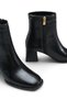 Women's Black Blunt Toe Thick Heeled Side Zipper Boots with Orthopedic Insole Milora - 6