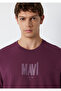 Logo Printed Purple T-Shirt Loose Fit / Comfortable Fit 0613570-70665 - 6