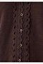 Lace Detailed Buttoned Brown T-Shirt Semi Slim Fit / Semi Narrow Cut 1614134-70236 - 7