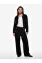 Metal Button Regular Waist Straight Cut Viscose Fabric Trousers