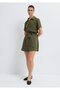 100% Lyocell (Tencel) ™ ) Khaki Short Dress 1310860-87538