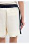 Stripe Detailed Ecru Linen Shorts 1410272-70048 - 8