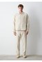 Zippered Beige Linen Shirt Regular Fit / Normal Cut 0211937-70144 - 5