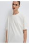 Ecru Basic T-Shirt Oversize / Wide Cut 1613903-80194 - 2