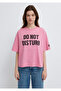 Slogan Printed Pink T-Shirt Boxy Fit 1613923-71063 - 4
