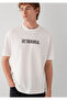 Istanbul Printed Ecru T-Shirt Loose Fit / Comfortable Loose Cut 0613593-70057 - 2