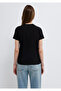 Slogan Printed Black T-Shirt Semi Slim Fit 1614250-900 - 5