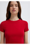 Red Basic Crop T-Shirt Crop / Short Cut 1600814-86417 - 6