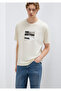 Printed Beige T-Shirt Loose Fit / Relaxed Comfortable Cut 0613630-70134 - 2