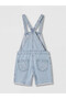 Alita City Lcw Kids Blue Girls' Jean Shorts Salopet with a Difference in Color - 3