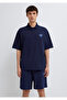 Mj Patch Logo Navy Blue Polo T-Shirt Relaxed Fit / Comfortable Cut 0613326-70497 - 3