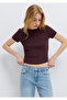 Brown T-Shirt Crop / Short Cut 1600814-70223