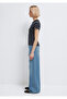 Half Button Striped Navy Blue T-Shirt Fitted / Bodycon Cut 1613713-90696 - 5