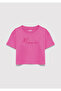 Logo Printed Pink T-Shirt Loose Fit / Comfortable Loose Cut 7610181-91355 - 2