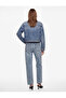 Stoned Buttoned Washed Cotton Pocketed Regular Waist Baggy Denim Trousers - Baggy Jeans - 4