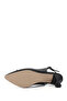 Women's Black Pointed Toe Goblet Heel Bow Open Back Shoes - 6