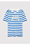 Printed Striped T-Shirt Loose Fit / Loose Comfortable Cut 6610251-91364 - 3