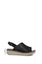 Women's Black Wedge Heel Genuine Leather Comfort Sandals - 2