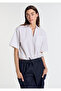 Short Sleeve Pocketed Ecru Blouse 1211377-82759 - 2