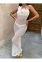Rochie de plajă, albă - XL - 8