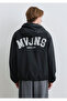 Mvjns Embroidered Hooded Black College Coat 0110622-71379 - 4