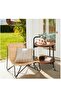 2-Tier Round Side Table with Rolling Casters,Mid Century Modern Walnut Finish Coffee Table,Movable Bedside and Sofa End Table - 2