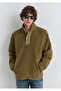 Mock Neck Khaki Sweatshirt Loose Fit / Bol Relaxed Cut 0110737-70362 - 2