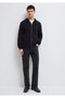 Black Basic Sweatshirt with Hood and Zipper 0S10423-900 - 2