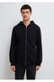 Black Basic Sweatshirt with Hood and Zipper 0S10423-900 - 3