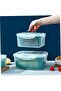 5-Piece Blue PP Fruit and Vegetable Drain Baskets,Deformation Resistant Kitchen Storage Strainers - 5