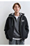 Mvjns Embroidered Hooded Black College Coat 0110622-71379