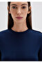 Navy Blue T-Shirt Fitted / Bodycon Fit 1613332-82318 - 7