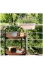 2-Tier Round Side Table with Rolling Casters,Mid Century Modern Walnut Finish Coffee Table,Movable Bedside and Sofa End Table - 5