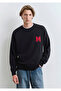 M Printed Navy Blue Sweater Loose Fit / Relaxed Fit 0710314-89353 - 2