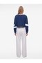 Cotton Shaded Comfortable Fit Boat Neck Long Sleeve Printed Crop Sweatshirt - 4