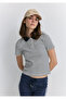 Black Striped Polo T-Shirt Fitted / Fitted Cut 1613505 -86625