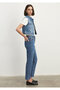 Classic Denim Indigo Blue Jean Vest Crop / Short Cut 1110450-86815 - 5