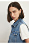 Classic Denim Indigo Blue Jean Vest Crop / Short Cut 1110450-86815 - 6