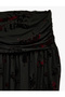 Drapeli Asymmetrical Velvet Floral Patterned Tulle Skirt - 7