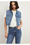 Classic Denim Indigo Blue Jean Vest Crop / Short Cut 1110450-86815 - 2