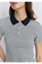 Black Striped Polo T-Shirt Fitted / Fitted Cut 1613505 -86625 - 5