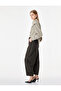 Pocketed Loose Fit Striped Barrel Pants - 2